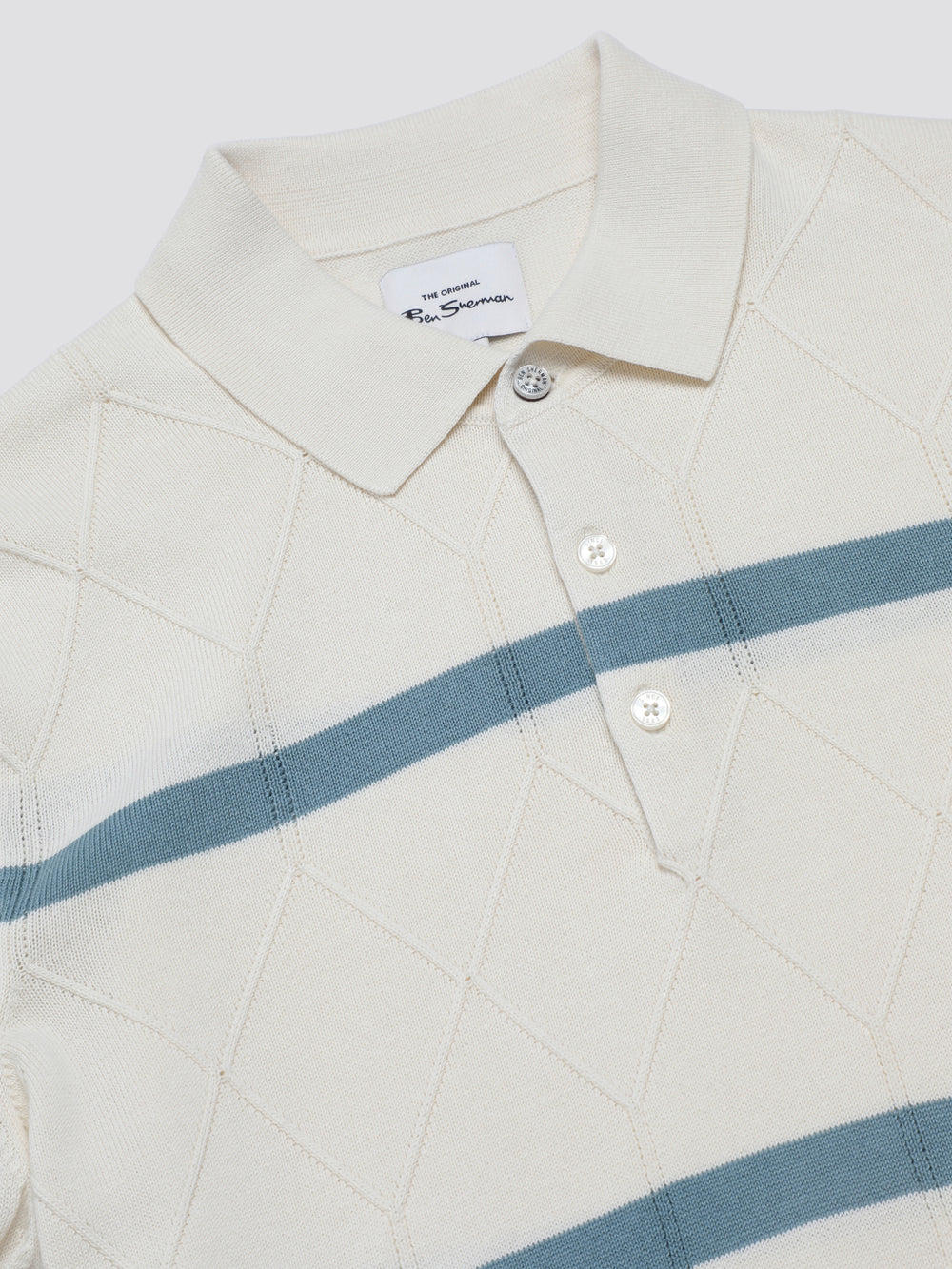 Knitwear Ben Sherman Signature Argyle Stripe Polo Blanche | EYH-88689932